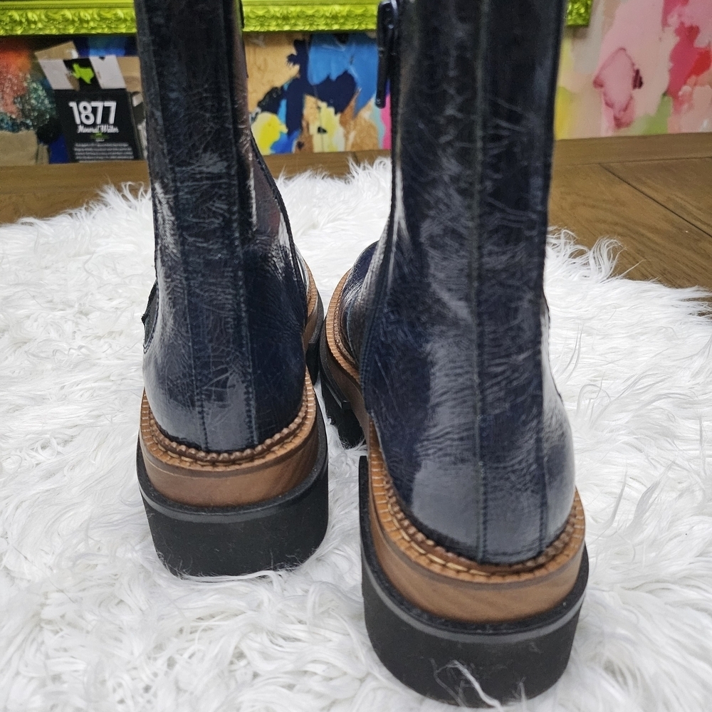 Free People Navy Leather Winter Boots - Picture 3 of 4